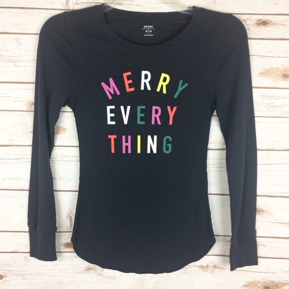 Old Navy Tops - Old Navy gray graphic thermal size medium